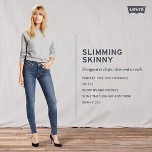 Levi’s Slimming Skinny Women’s 27x32 Dark Wash Stretch Mid Rise Denim Jeans